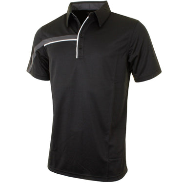 Sunice Men's Andrew Solid Golf Polo Shirt - US S - Black/Charcoal-Golf Tech