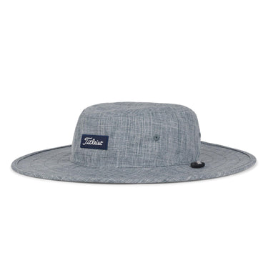 Titleist Special Edition 1 Size Fits All Classic Ultra Lightweight Polyester Charleston Aussie Golf Bucket Hat Cap, Heathered Storm/White-Golf Tech