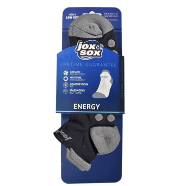 Jox Sox- Energy Low Cut Socks Black/Gray Size 7-12 Black/Gray 7-12-Golf Tech