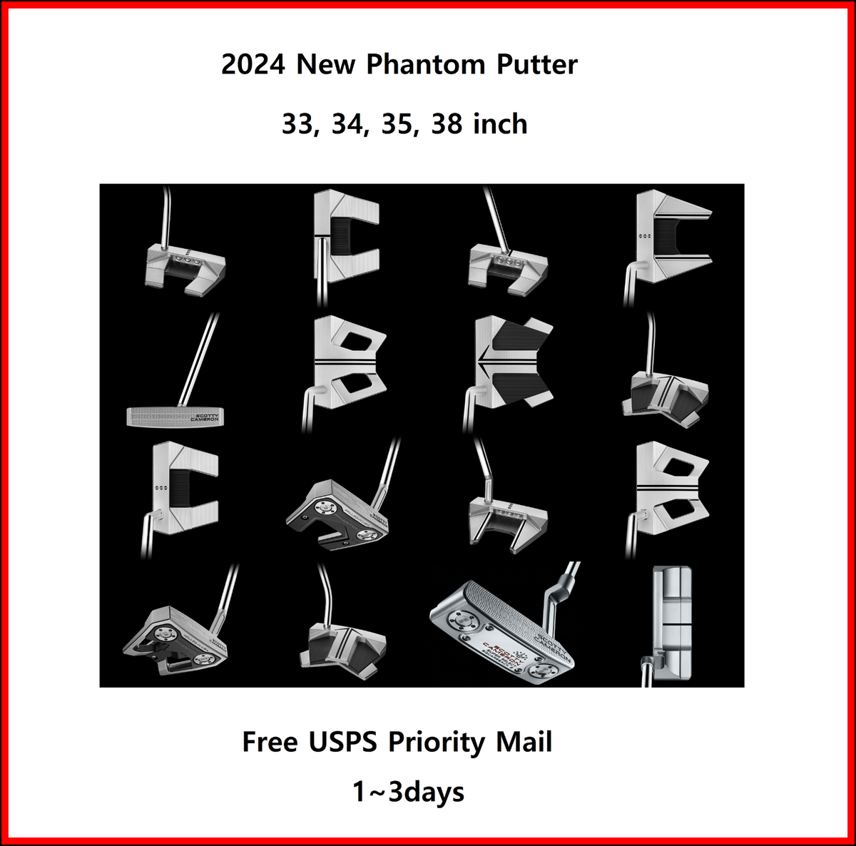 New Phantom 2024 X Putter X5 - X12 33 34 35 38 Scotty Cameron Free Priority Mail