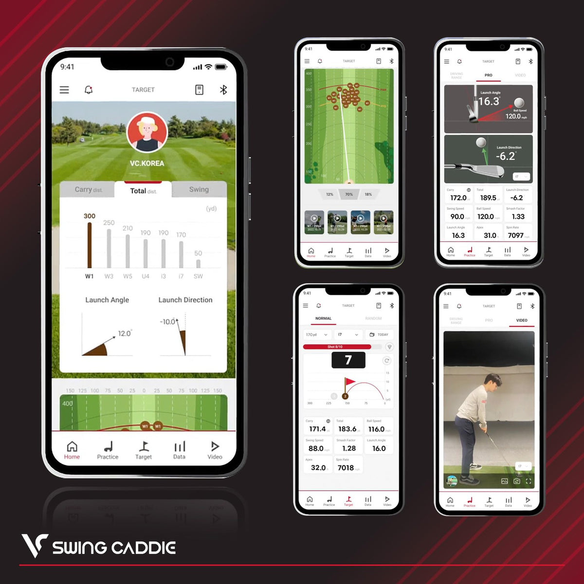 Voice Caddie Portable Golf Launch Monitor and Swing Analyzer with Real-Time Shot Data Tracking – Ideal Golf Swing Trainer/Training Equipment for Indoor or Outdoor Use, 12-Hr Battery Life-Golf Tech