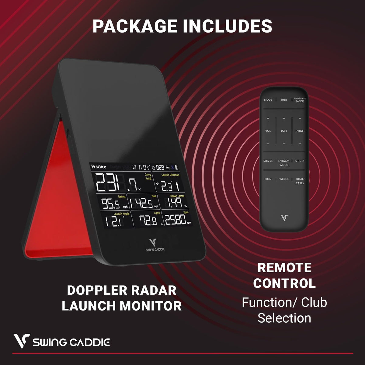 Voice Caddie Portable Golf Launch Monitor and Swing Analyzer with Real-Time Shot Data Tracking – Ideal Golf Swing Trainer/Training Equipment for Indoor or Outdoor Use, 12-Hr Battery Life-Golf Tech