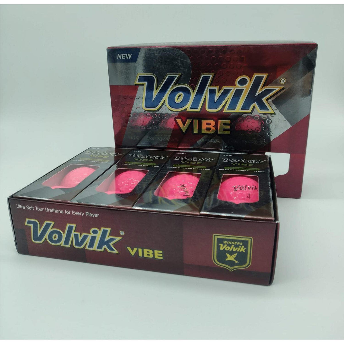 Volvik Vibe Pink Golf Balls-Golf Tech