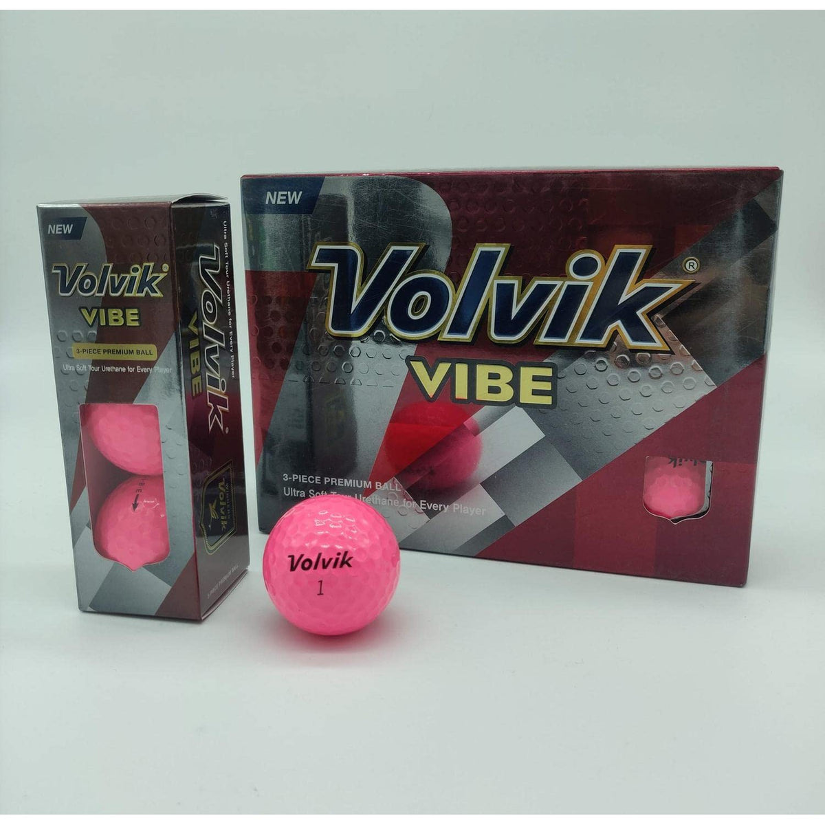 Volvik Vibe Pink Golf Balls-Golf Tech