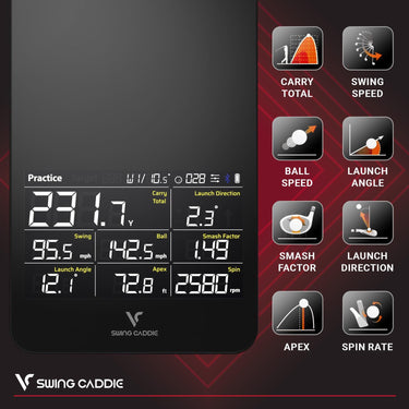 Voice Caddie Portable Golf Launch Monitor and Swing Analyzer with Real-Time Shot Data Tracking – Ideal Golf Swing Trainer/Training Equipment for Indoor or Outdoor Use, 12-Hr Battery Life-Golf Tech