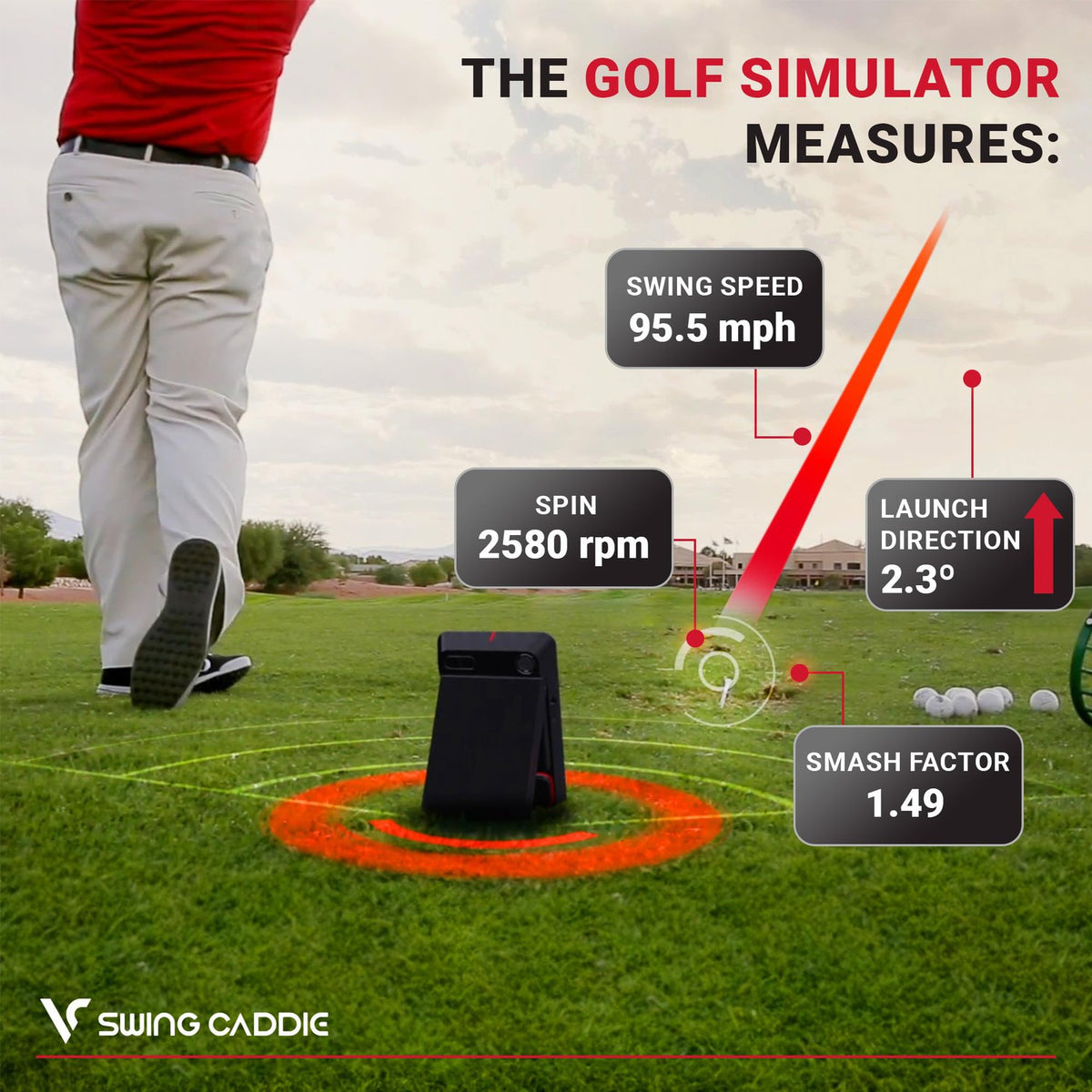 Voice Caddie Portable Golf Launch Monitor and Swing Analyzer with Real-Time Shot Data Tracking – Ideal Golf Swing Trainer/Training Equipment for Indoor or Outdoor Use, 12-Hr Battery Life-Golf Tech