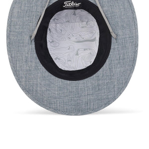Titleist Special Edition 1 Size Fits All Classic Ultra Lightweight Polyester Charleston Aussie Golf Bucket Hat Cap, Heathered Storm/White-Golf Tech