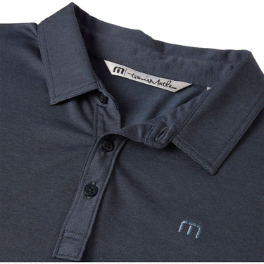 TravisMathew Men's Player Golf Polo(Vintage Indigo/Black,X-Large)-Golf Tech