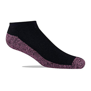 Jox Sox Women?s Cushioned No Show Socks Black/Pink (2 Pairs Scoks)-Golf Tech