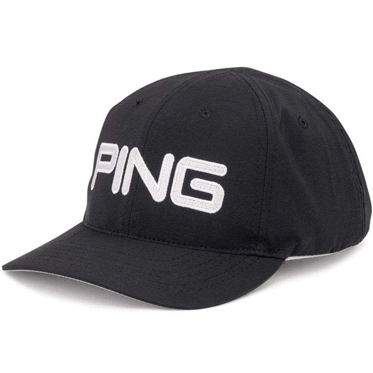 Ping Lite Golf Hat Lightweight, Breathable, Stretchable, Adjustable Black/Whie-Golf Tech