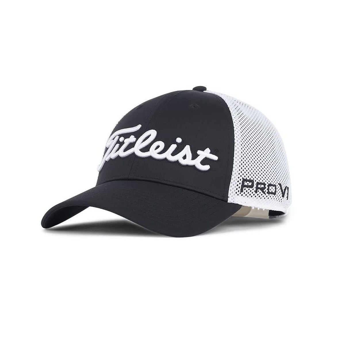 Titleist Tour Performance Mesh Hat (Black/White, Adjustable) Golf Cap-Golf Tech