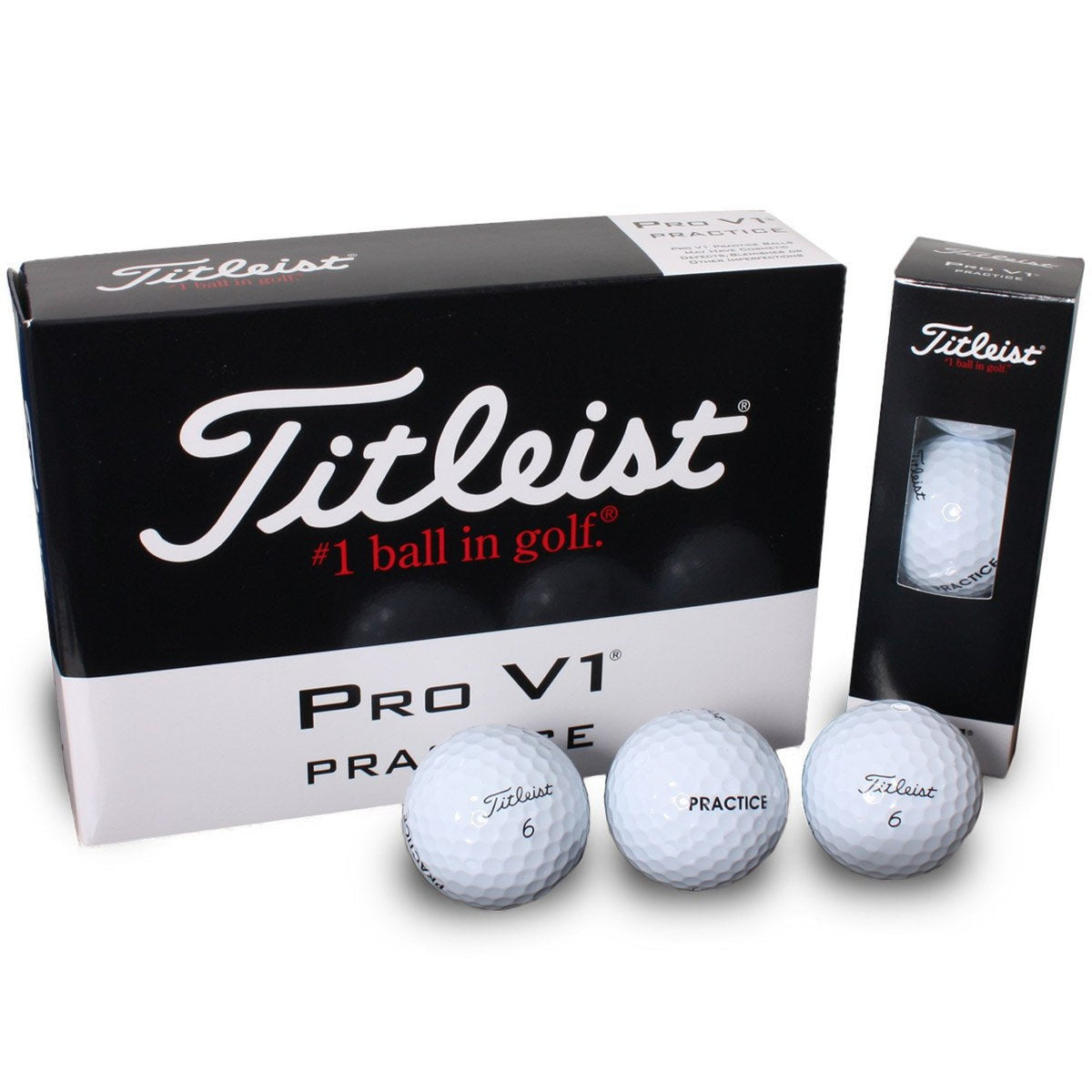 Titleist Pro V1 Practice Golf Balls, White (One Dozen)-Golf Tech