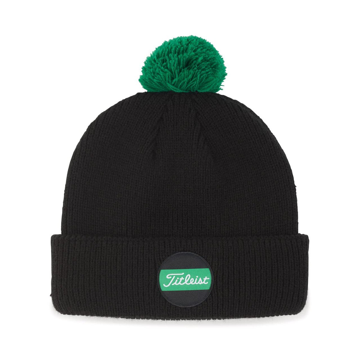 Titleist Golf Shamrock Boardwalk Pom Pom Beanie Black/Green-Golf Tech