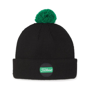 Titleist Golf Shamrock Boardwalk Pom Pom Beanie Black/Green-Golf Tech