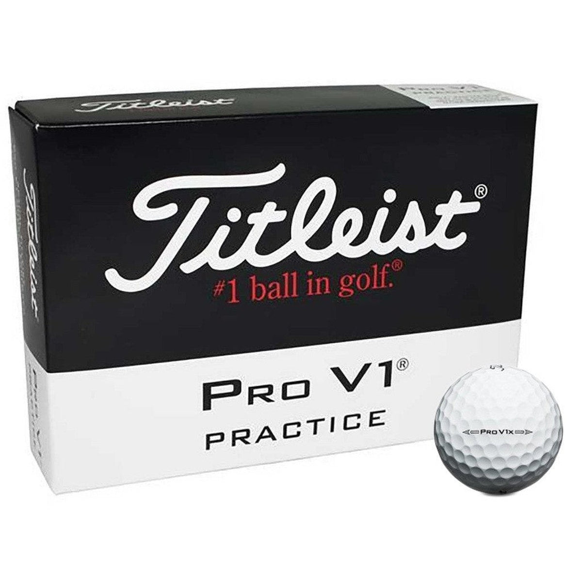 Titleist Pro V1 Practice Golf Balls, White (One Dozen)-Golf Tech
