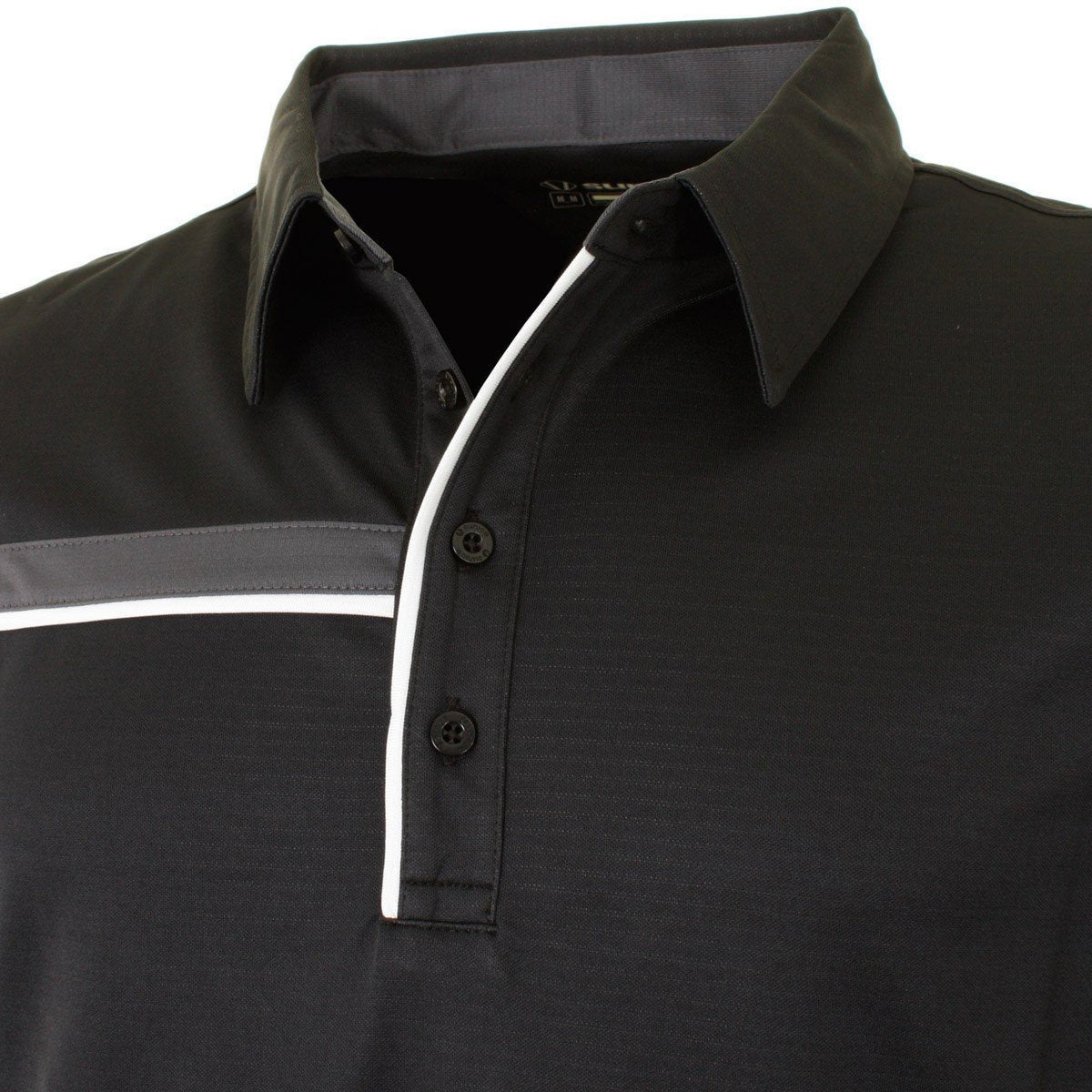 Sunice Men's Andrew Solid Golf Polo Shirt US S Black/Charcoal