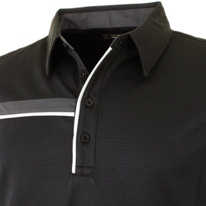Sunice Men's Andrew Solid Golf Polo Shirt - US S - Black/Charcoal-Golf Tech