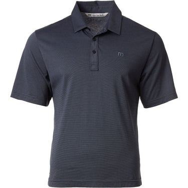 TravisMathew Mens Player Golf Polo (Vintage Indigo/Black/Medium)-Golf Tech