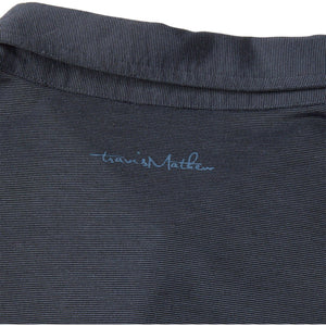 TravisMathew Men's Player Golf Polo(Vintage Indigo/Black,X-Large)-Golf Tech